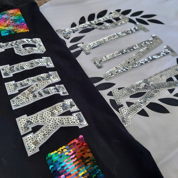 PINK Victoria's Secret Rainbow Bling/Flip Sequins|Yoga|Campus XS/M - Picture 1 of 9